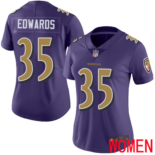 Baltimore Ravens Limited Purple Women Gus Edwards Jersey NFL Football #35 Rush Vapor Untouchable->women nfl jersey->Women Jersey
